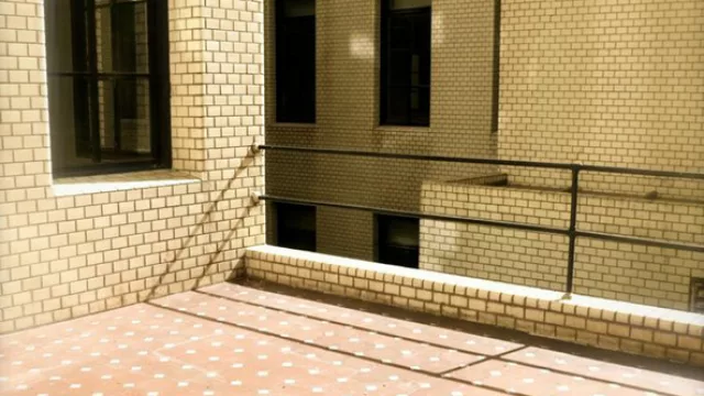 Patios interiores revestidos en cerámicos esmaltados blancos. 