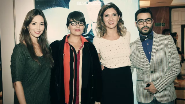 Nadia Ruffener y Pablo Carrasco, de Cualquiera Radio FM, junto a Andrea y Sol.