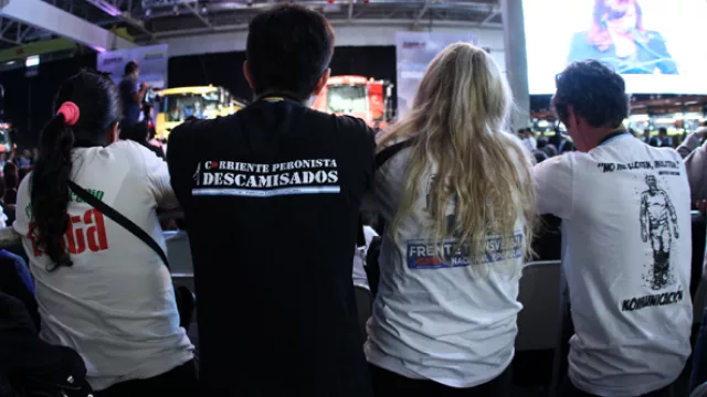 Periodistas militantes. Fotógrafos y cronistas K cubrieron el show.