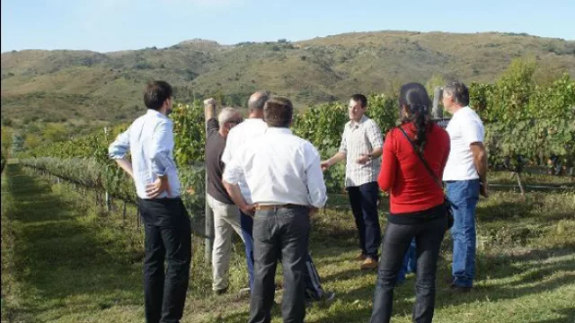 El especialista español visitó el viñedo del ex titular de la UIC, Oscar Guardianelli.