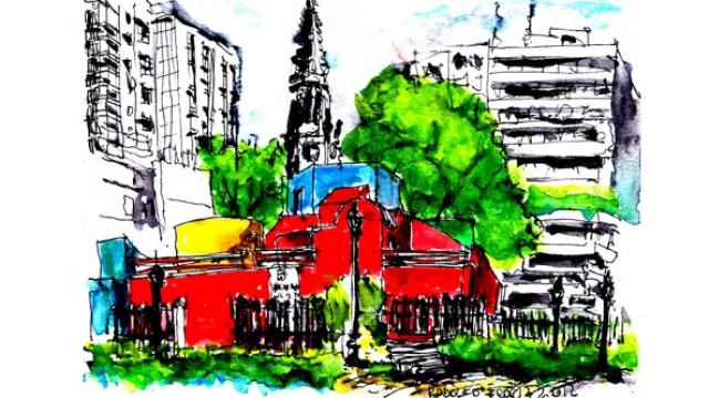 Clorindo Testa marcó su obra con el hormigón, el volumen y el uso de los colores primarios. 