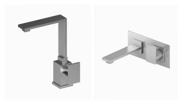 La colección de Thol “Zaha”  ofrece la versión monocomando manteniendo la misma estética de líneas puras.