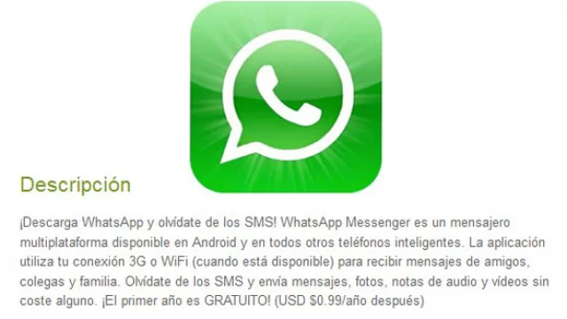 Que sí, que no, que sí: WhatsApp cobra US$ 1 por año