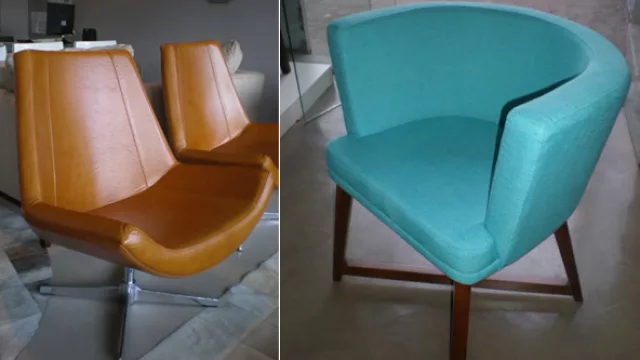 “Mut” un clásico con una versión actual de cuero en color camel. “Hemingway”  en tonos turquesas, una versión contemporánea para espacios frescos y joviales.