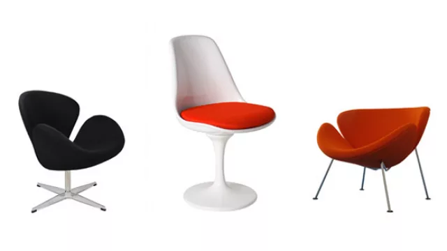 Tres diseños clásicos, obra de Jacobsen, Saarinen y Paulin, hoy descomprimen y dinamizan los espacios vanguardistas sin resignar formalidad.