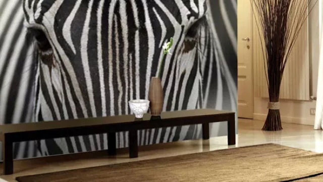 En los lugares de tránsito es posible jerarquizar el espacio con una foto inmensa, en este caso de un primer plano impactante de una cebra.