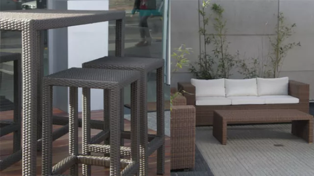 El mobiliario para el jardín de hoy está fabricado con materiales sintéticos, duran más, presentan líneas rectas combinados con madera o aluminio.