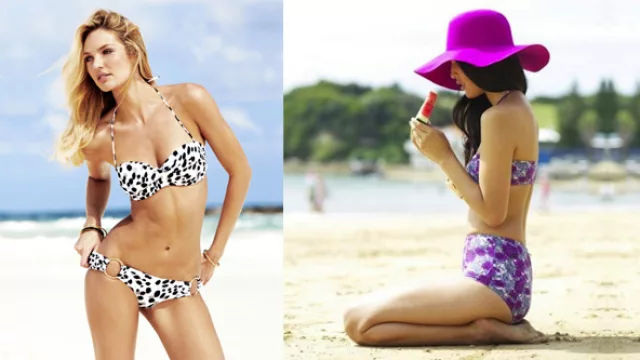 1º vedetina con argollas y  bras pin up a lunares y 2º  trusa Marilyn con bando atado al cuello. 