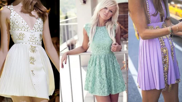 Tres cortes muy sentadores, con cintura bajo el busto y falda media campana.