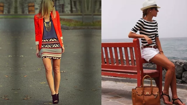 Musculosa azul, agregale mini en estampado incaico y un sweater en rojo o naranja. Al trajecito marinero, un sombrerito bombee y ojotas de cuero.