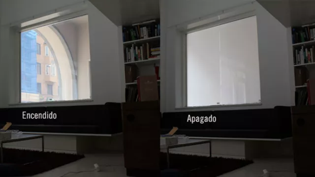 Es asombroso el velado del vidrio cuando se desconecta el circuito de fibra óptica que lo acciona.