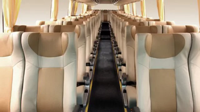 Vista interior de los buses eléctricos de Zonda Argentina