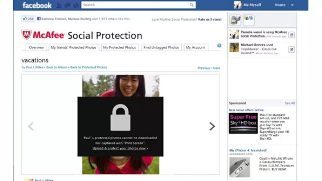 La app de McAfee y su candado que identifica a las fotos protegidas