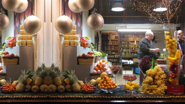 Vidriera de Mercadito en Valencia, participó del concurso de dicha ciudad.