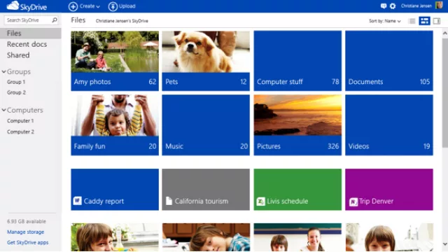También simple la manera de acceder a los archivos en la nube de SkyDrive