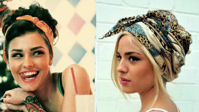  Pañuelos en forma de vincha y turbante, para un recogido desprolijo. 