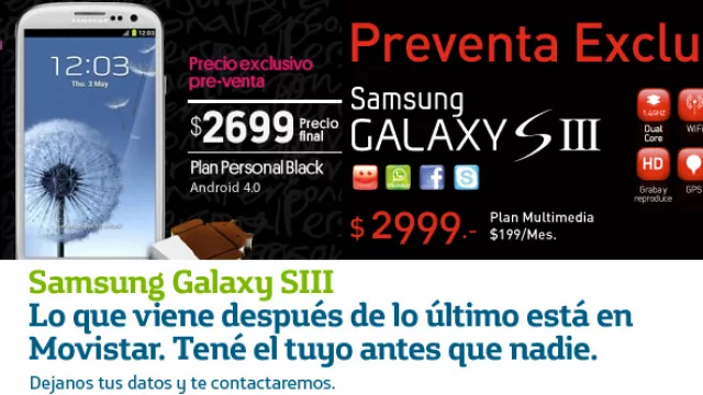 SIII - Claro: $ 2.999, Personal: $ 2.699, Movistar: mutis