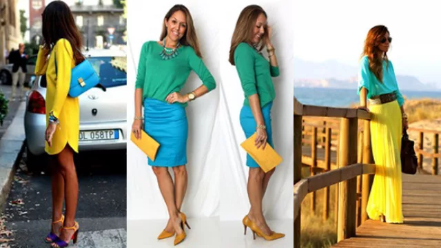 Amarillos ácidos y mostazas, en combinación con verdes y turquesas.