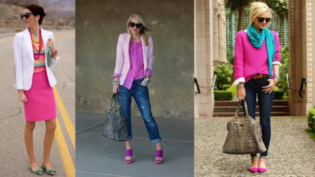 Magentas y fucsias, con gama de pasteles y con verde esmeralda