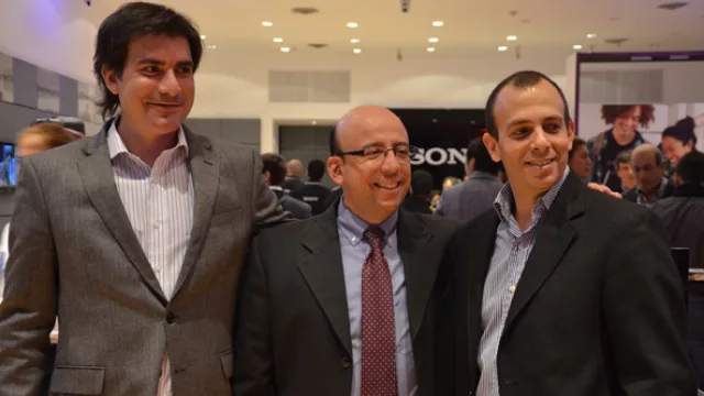 El equipo de Sony Argentina: Gregorio Madrid, Jorge González y Luis Massuh