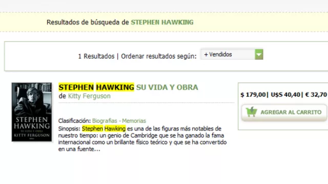 La biografía de Stephen Hawking en papel –saladitos los bombones-