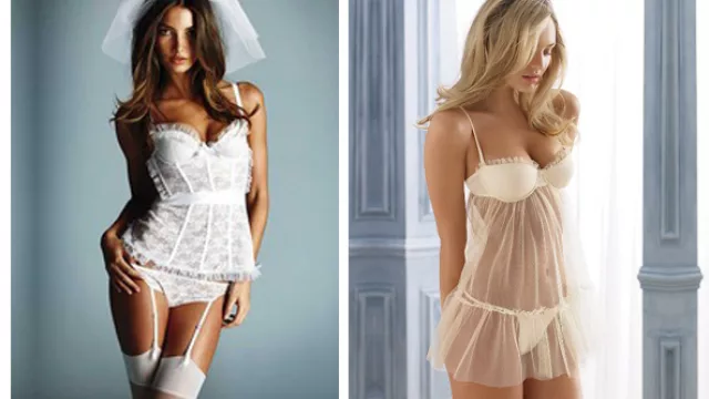 Ajuar de noche de bodas. Blancos, de tules, broderie y encajes muy sensuales.