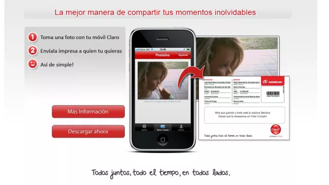 Mandá una postal de carne y hueso con Claro y Andreani (celular, foto, $ 20 y listo)