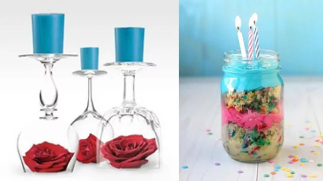 Deco con velas, flores y copas, y otra original para soplar las velas en un cumpleaños.