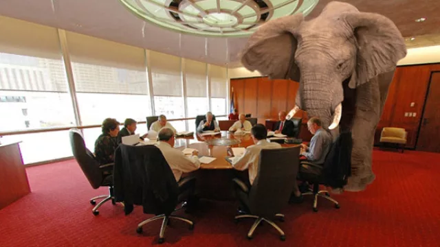 El elefante en la habitación, una figura que refiere a la política del avestruz: fingir que no pasa nada