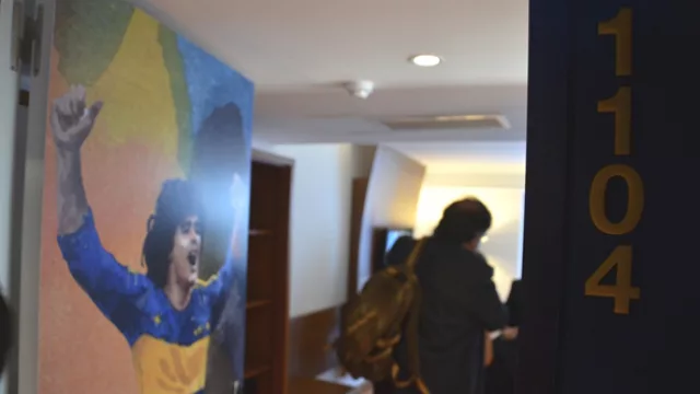 Las puertas de las habitaciones tienen dibujos de los principales ídolos de Boca Juniors