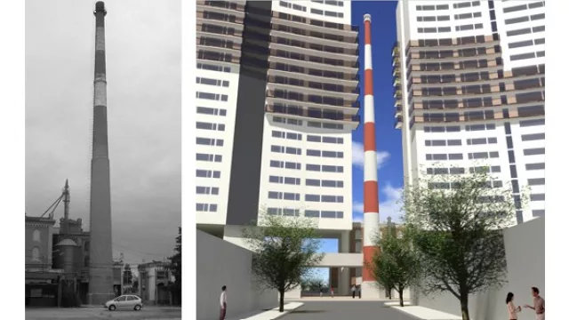 Empieza la construcción de la nueva chimenea en la vieja Cervecería  (un proyecto de Augustinoy & Asoc.)