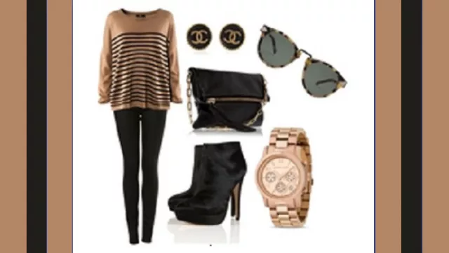 Pitillos negros con spandex negro, remerón teijdo en hilo dorado y negro, botas cortas taco stiletto y plataforma.