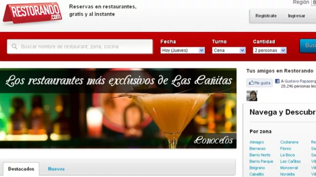 Llega Restorando, el sitio de reservas gastronómicas que la rompe en AR y BR