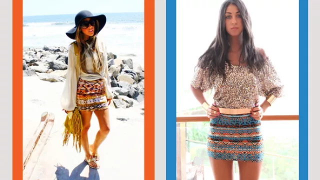 Minis a rayas, para invierno o verano, simulando tejido telar incaico 