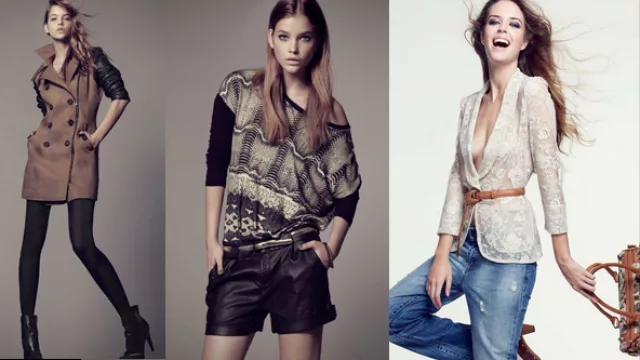 STRADIVARIUS: vestido simulando trench con cierre costado, short/bermuda de cuero, blazer de encaje semi transparente.