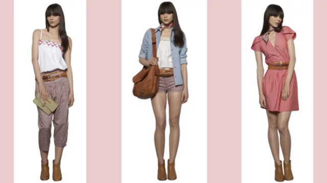 Tres opciones: pantalón baggy, Short y camisa de jeans, Vestido cruzado amplio y colorido.