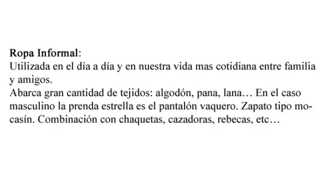 Indumentaria Informal