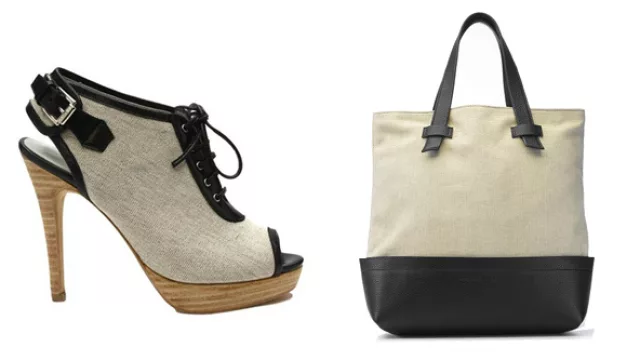 Acordonados Boca Pescado & Bolso Negro y Beige