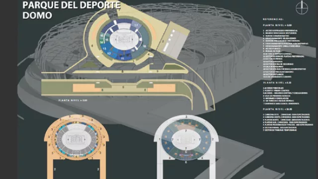    Las tribunas estarán hechas con hormigón armado (excepto la cabecera norte que será metálica y móvil)