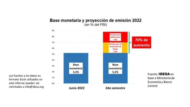 Idesa advierte: "es poco probable que el Tesoro pueda renovar toda la deuda en pesos" (pronostica 70% más de base monetaria)