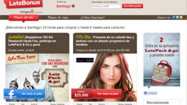 LetsBonus ya llegó a  500 mil usuarios en Chile (la mayoría santiaguinos)