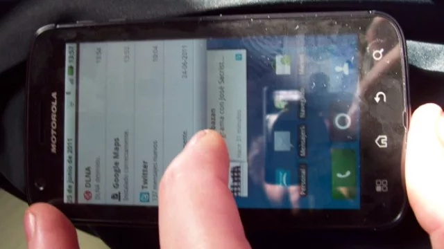 El menú desplegable con las aplicaciones en uso