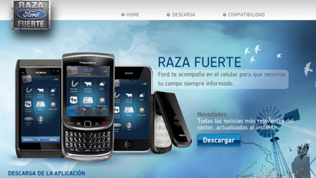 Aplicación en la página de Ford