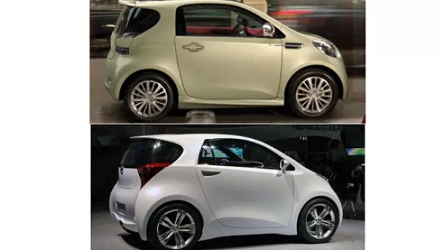 Arriba el Cygnet, abajo el Toyota iQ