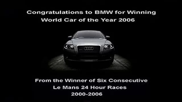 Felicitaciones a BMW por Auto del Año mundial 2006, de parte del séxtuple ganador consecutivo de las 24 hs de Le Mans