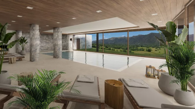 Así será la pileta de Böden Hotel & Spa, en Villa General Belgrano.