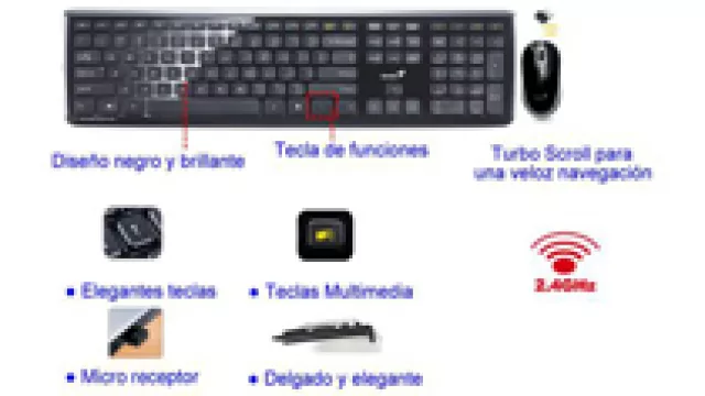 Teclado y mouse de Genius, pero muy Apple